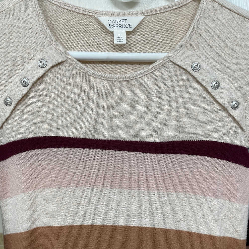 Market & Spruce Women's XS Petite Longsleeve Top - Picture 5 of 7